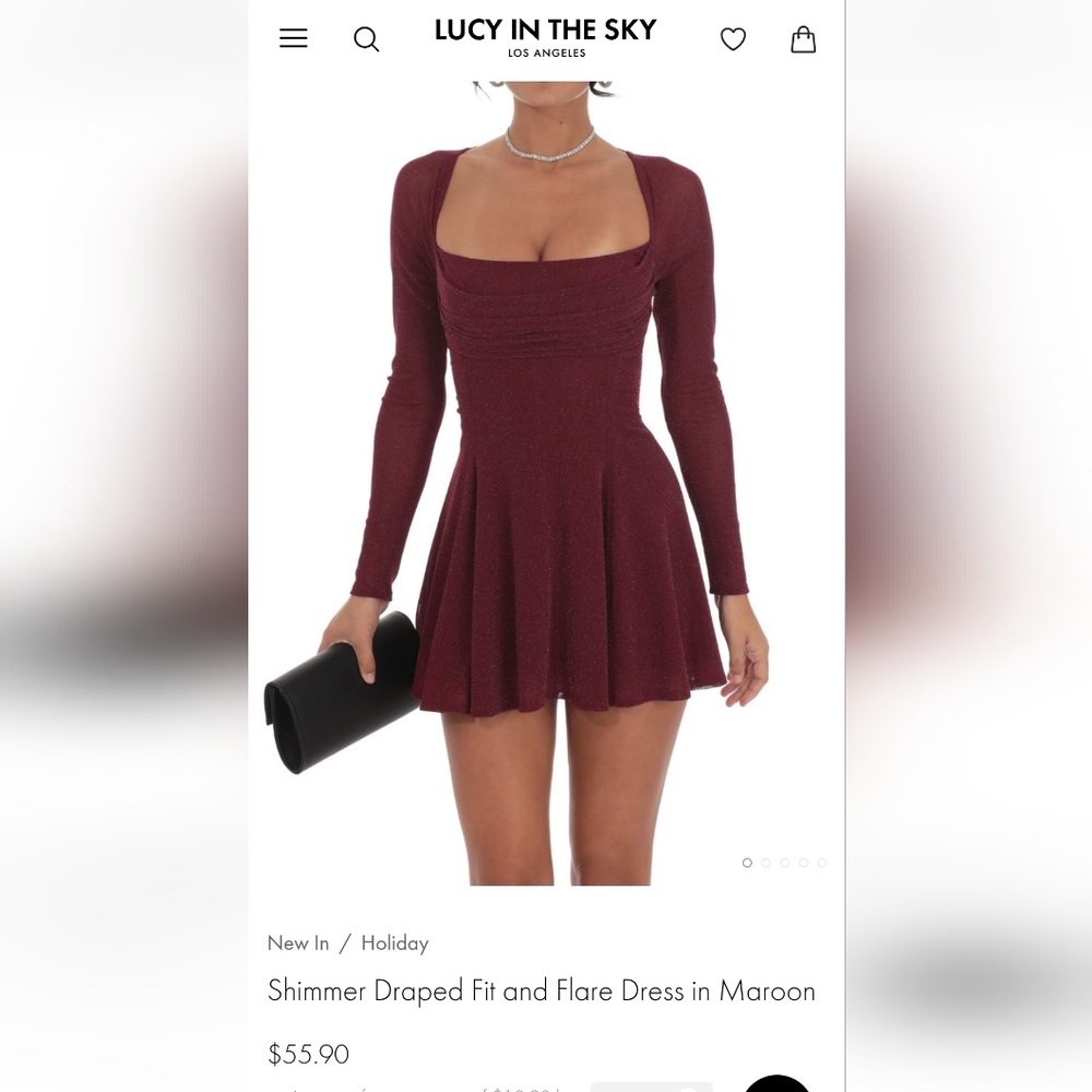 Shimmer Draped Fit And Flare Dress